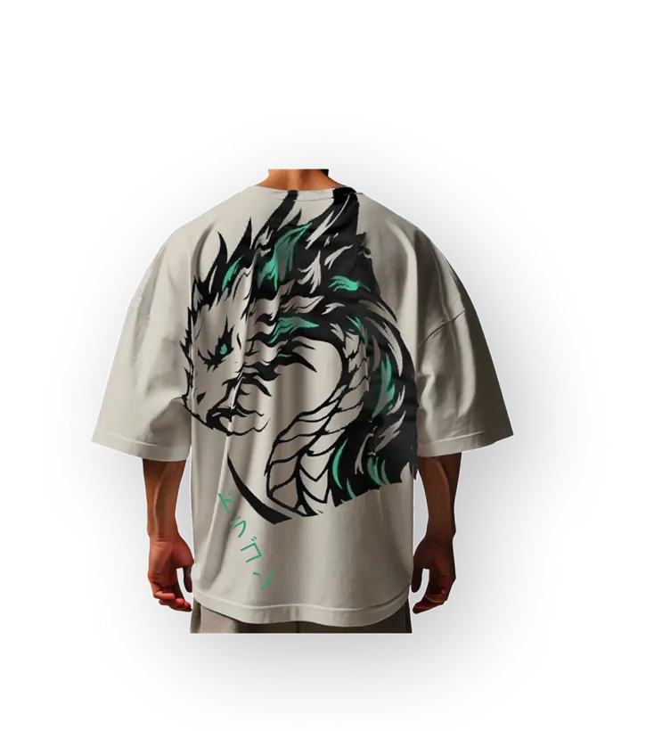 The Saiyan Limit Breaker Oversized Tee (Ink Dragon Edition), back