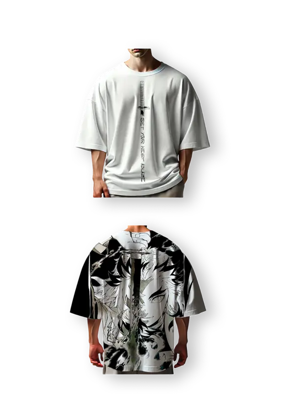 Ember Oath Oversized Tee (Flame Edition), front